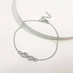 Infinity 8 Character Chain Anklet 18K Plated Zinc Alloy