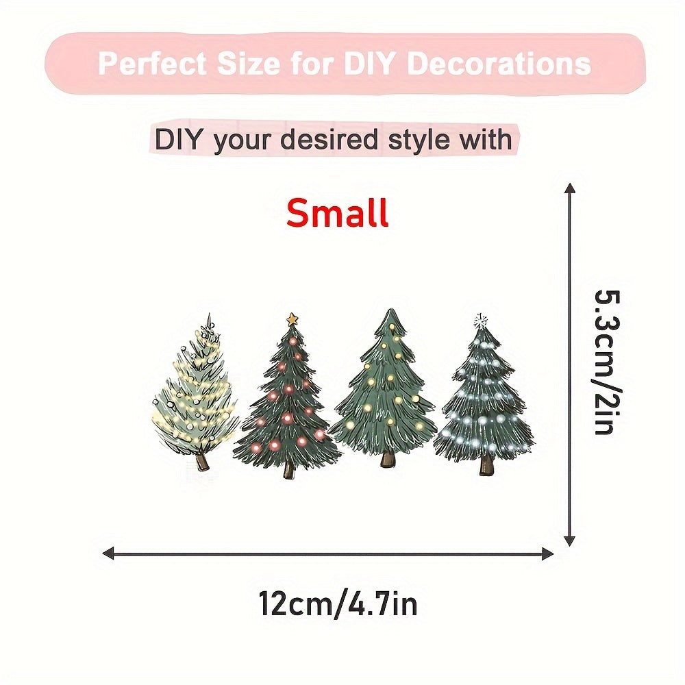 Christmas Tree Heat Transfer Stickers Xmas Iron On Patches Decals