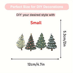 Christmas Tree Heat Transfer Stickers Xmas Iron On Patches Decals