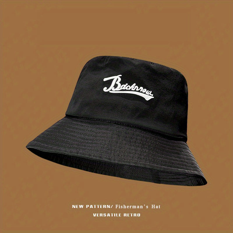 Men's Letter Fisherman Hat Spring Summer Thin Breathable Basin Hat
