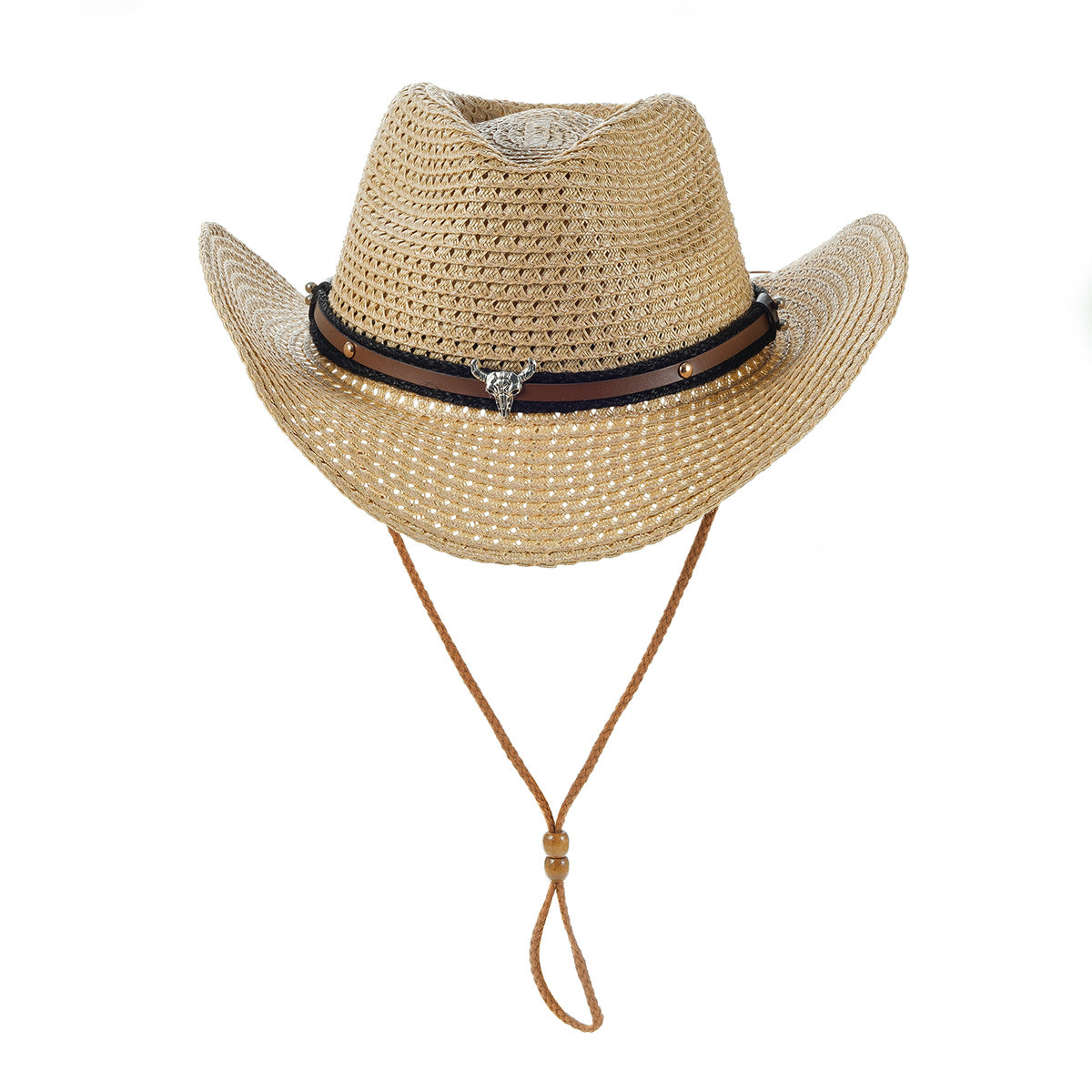 Solid Straw Hat Cowboy Hat Unisex Beach Sun Protection Hat Summer Camping Hat