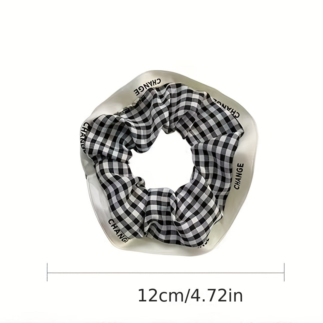 Plaid Scrunchies Hair Tie Colorful Hair Rope Checkered Hair Ring