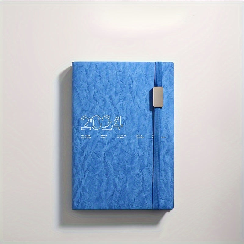 English Schedule Book Planner Faux Leather Daily Record Book