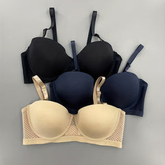 3 Pack Plus Size Strapless Push Up Removable Strap Bra Set
