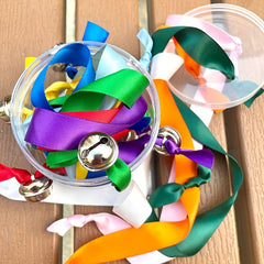 Drawstring Sensory Toys Rainbow Ribbon With Bell Fidget Toy Party Favors