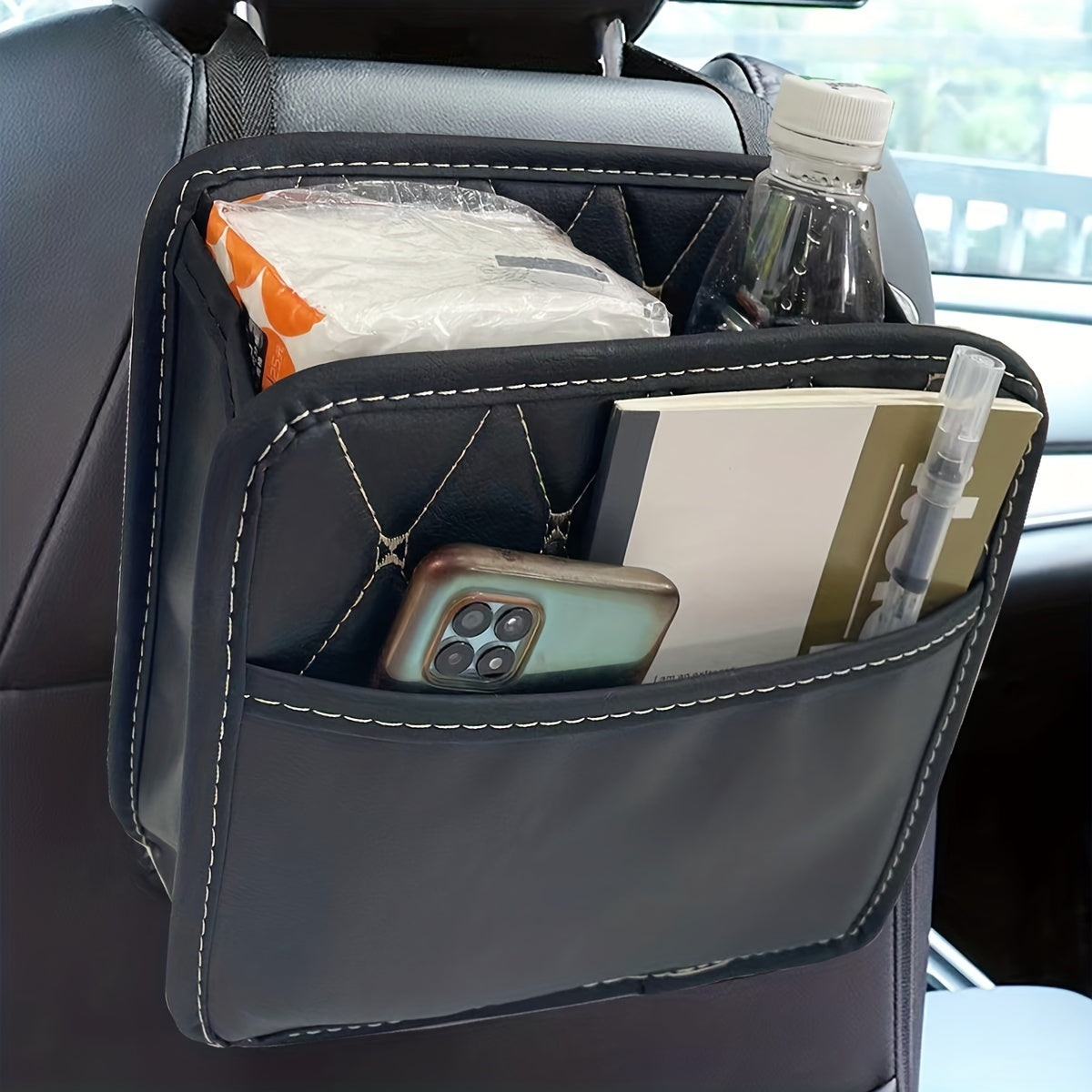Car Seat Back Hanging Bag 2 in 1 Storage Large Capacity