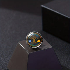 Yin Yang Tree Of Life Collar Pin Retro Tree Yin Yang Eight Flowers