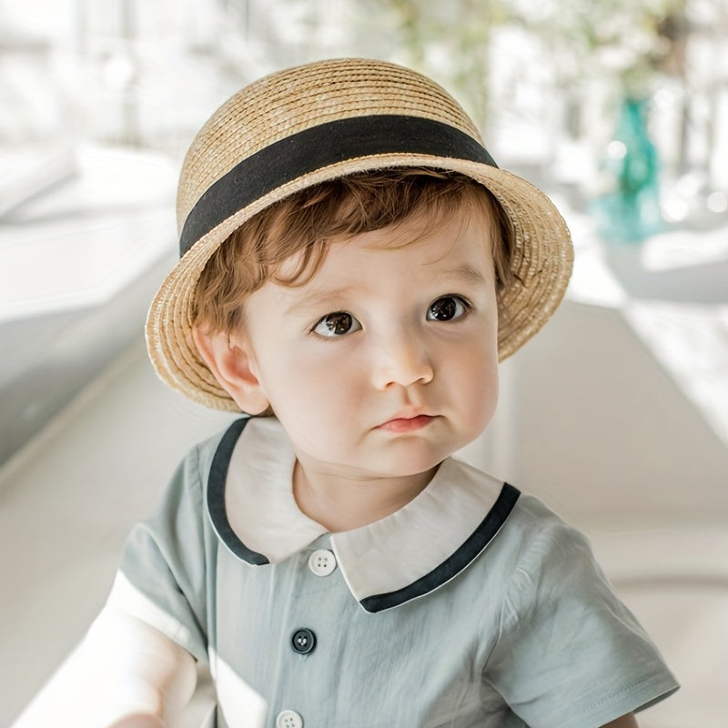 Baby Sunshade Straw Fisherman Hat for Summer