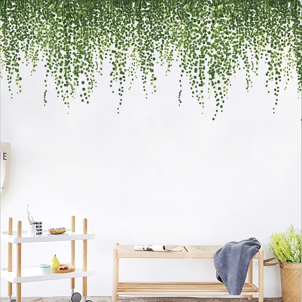 1pc Long Green Vine Decorative Sticker DIY Set