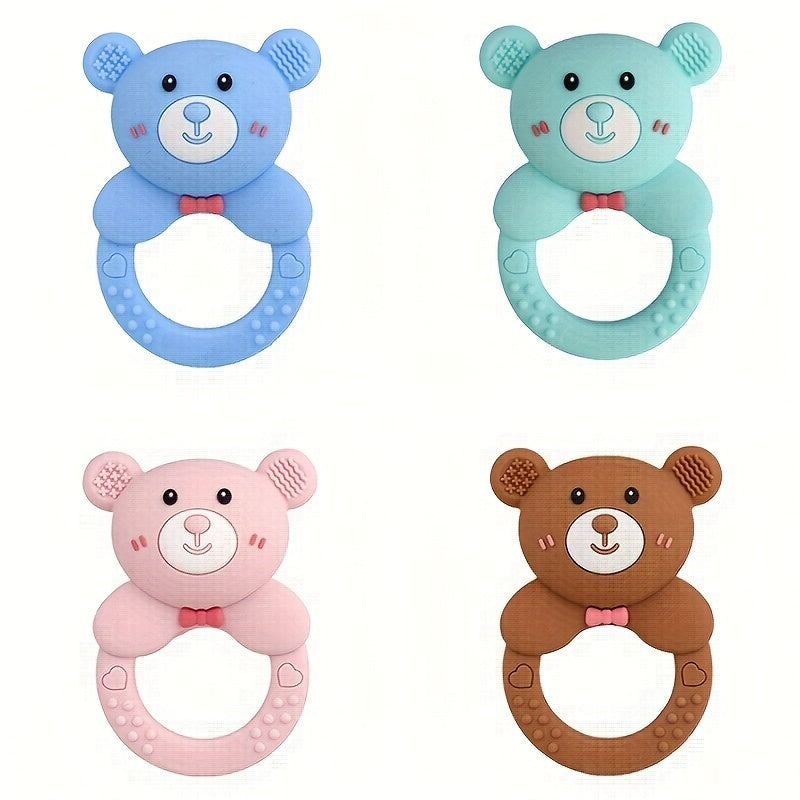 Cute Bear Silicone Teething Toy for Kids Safe Chew Gummies Dishwasher Safe