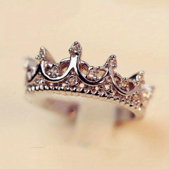 Queen Crown Zircon Ring Wedding Engagement Gift For Women Girls