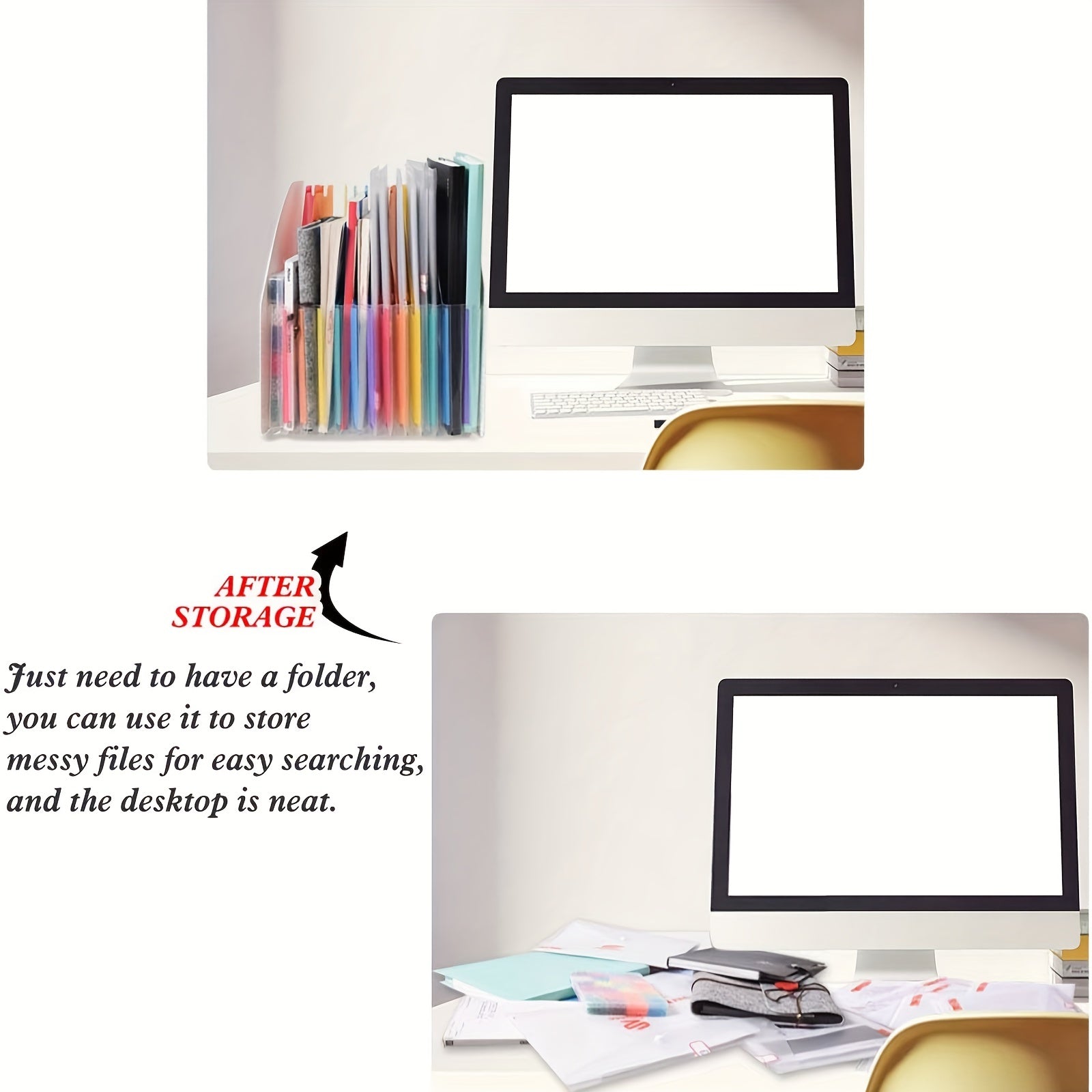 Rainbow Expandable Folder 3 Pockets File Holder A4 Mini Organizer