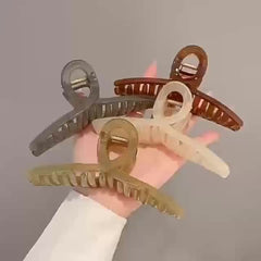 4pcs Transparent Hair Grab Clip Large Solid Hairpin Strong Hold