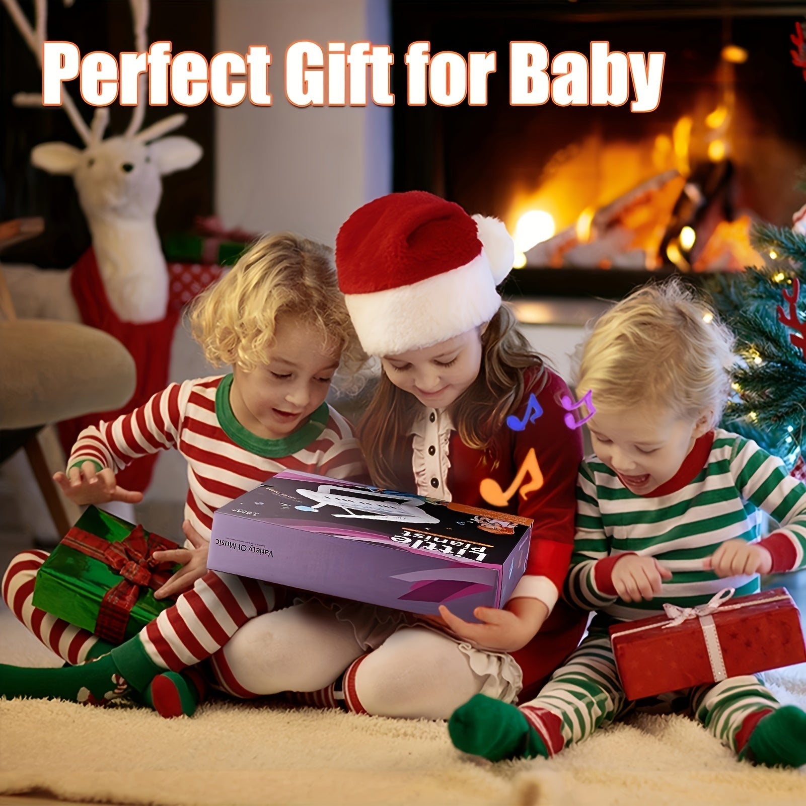 Pink Piano Toy with Microphone for Girls