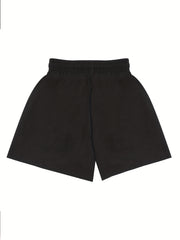 Drawstring Patched Pocket Casual Shorts High Waist Loose Summer Wide Leg Shorts