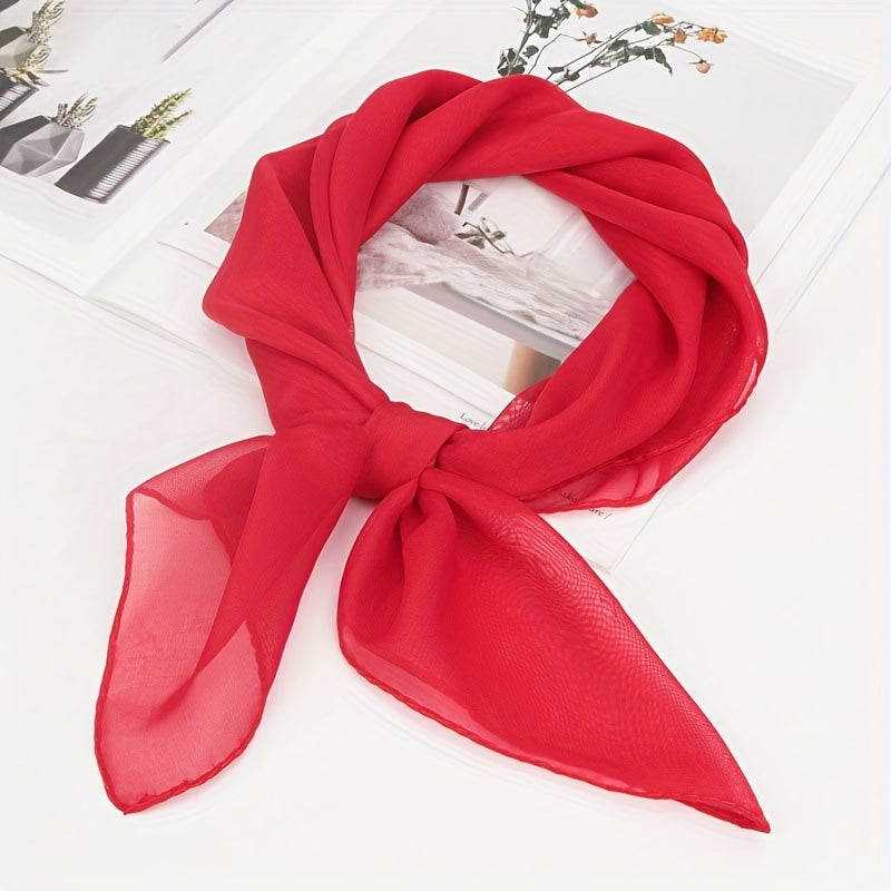 Plain Chiffon Neckerchief Bandana Shawl Scarf Head Wrap