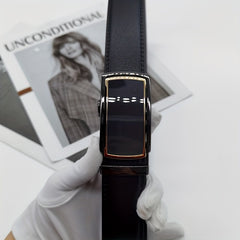Men's Leather Belt Automatic Buckle Business Waist Strap