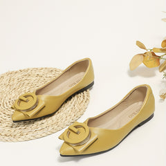 Women's Pointed Toe Flats Soft Sole Solid Slip On Shoes