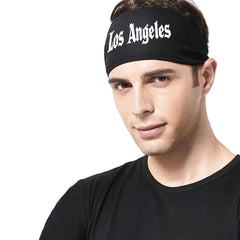 Los Angeles Sports Headband Breathable Mesh with Lettering