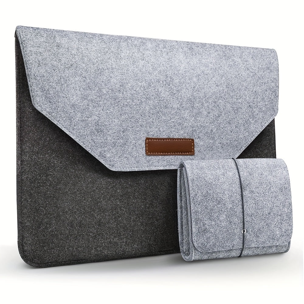 33 78 39 62 Cm Block Felt Laptop Bag With Small Electronic Accessory Storage Bag