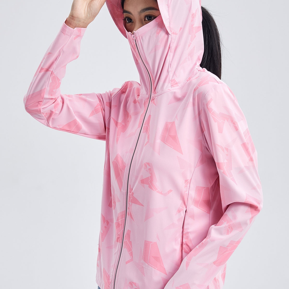 Geometric Pattern UPF50 Ice Silk Sun Protection Jacket