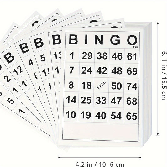 60Pcs Bingo Paper Game Cards Family Bingo Game Card With Unique Numbers