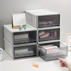 Transparent Plastic Drawer Organizer Box Small Storage Cabinet Desk