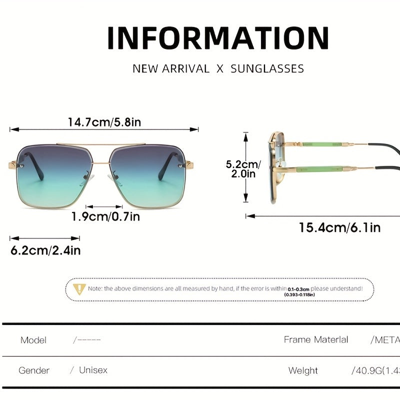Aviator Sunglasses Gradient Metal Glasses Driving Beach UV400