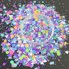 10g Holographic Nail Glitter Powder Mixed Shape Flakes Sequins for Manicure DIY
