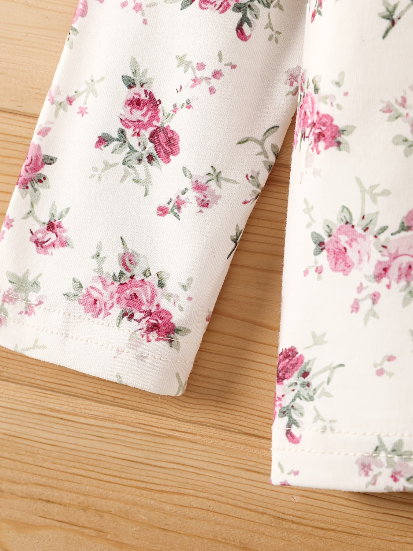 Toddler Girl's 2pcs Top & Jumpsuit Set Floral Print Ruffle Decor Outfits