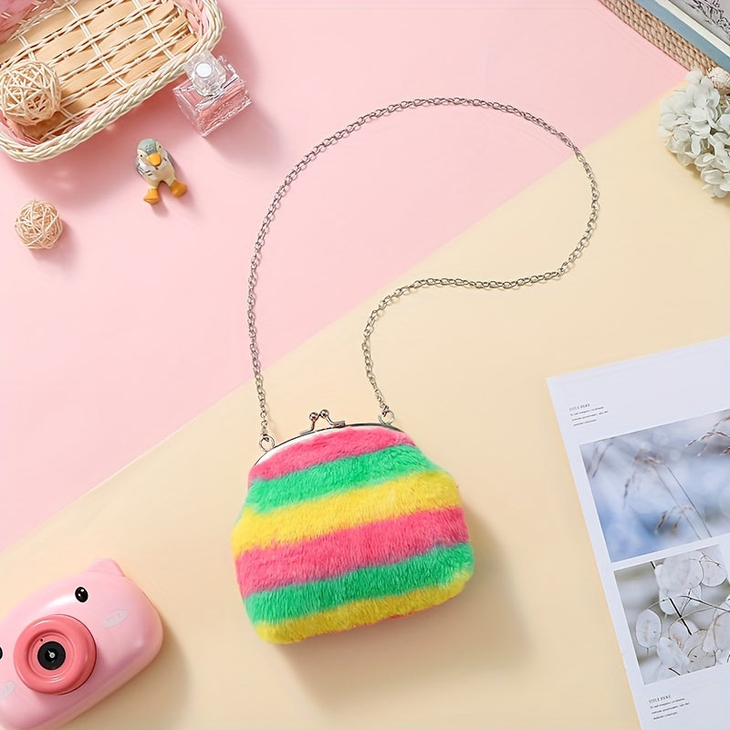 Plush Chain Crossbody Bag Children's Shoulder Bag Coin Purse