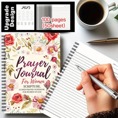 Inspirational Spiral Notebook Floral Cover 100 Pages Christian Gift