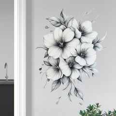 Floral Wall Decal Large Flower Pattern Removable Self Adhesive Sticker