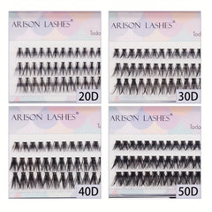 60pcs Cluster Lashes 20D 30D 40D 50D 8 12mm Mix D Curling DIY Individual Lashes