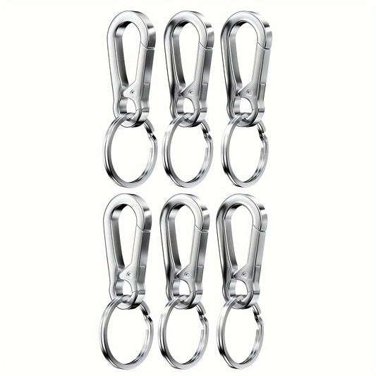 6pcs Metal Clip Keyring Car Keychain Hook for Outdoor Camping Hiking