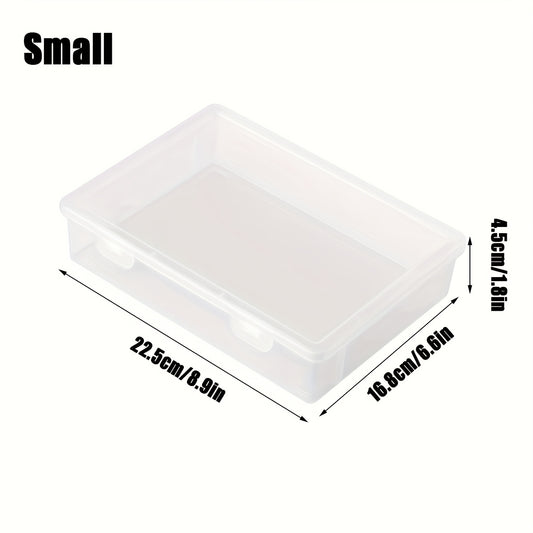 Transparent Plastic Storage Box with Lockable Lid Stackable Organizer