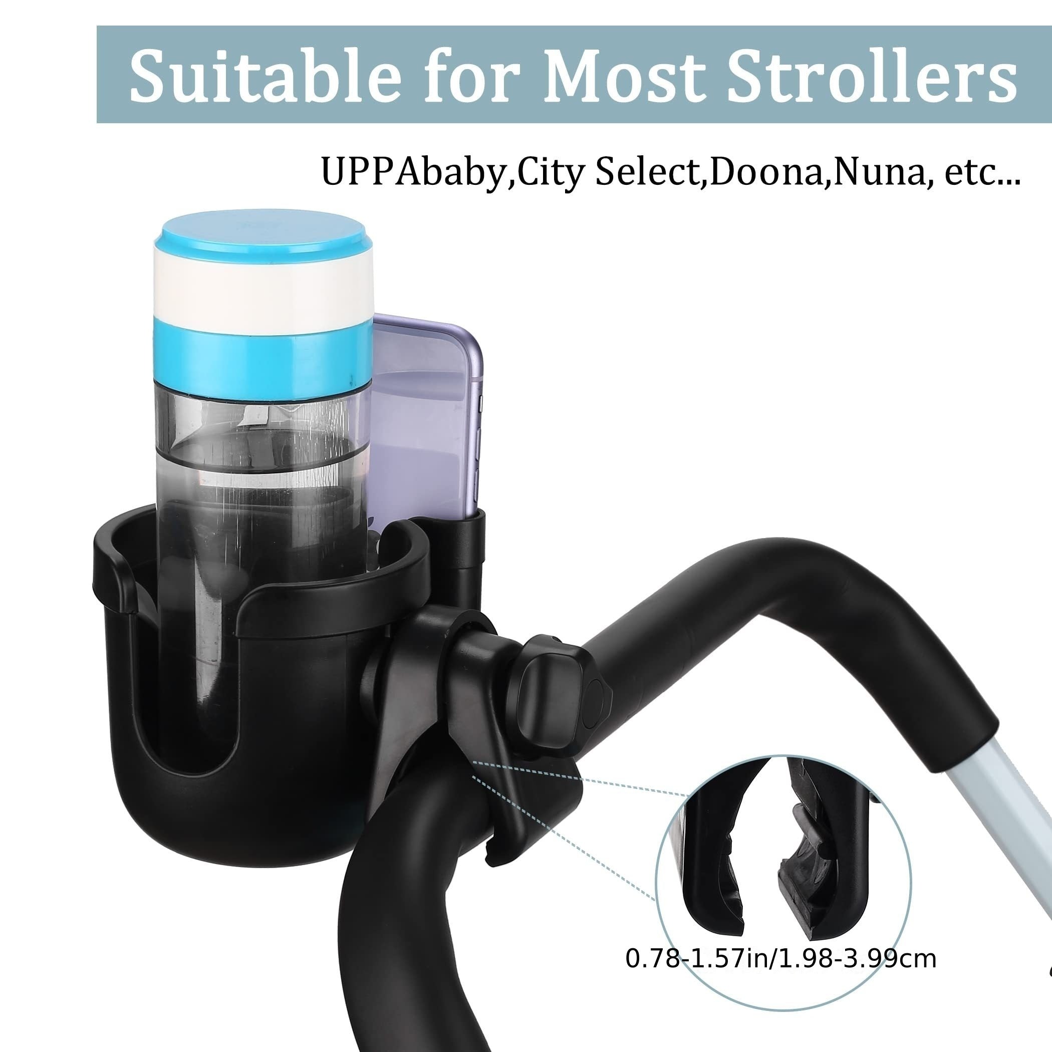 Universal Stroller Cup Holder with Phone Holder