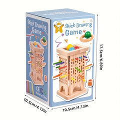 Wooden Stick Game Set with Sticks, Rings, Dice, Balls - Puz
