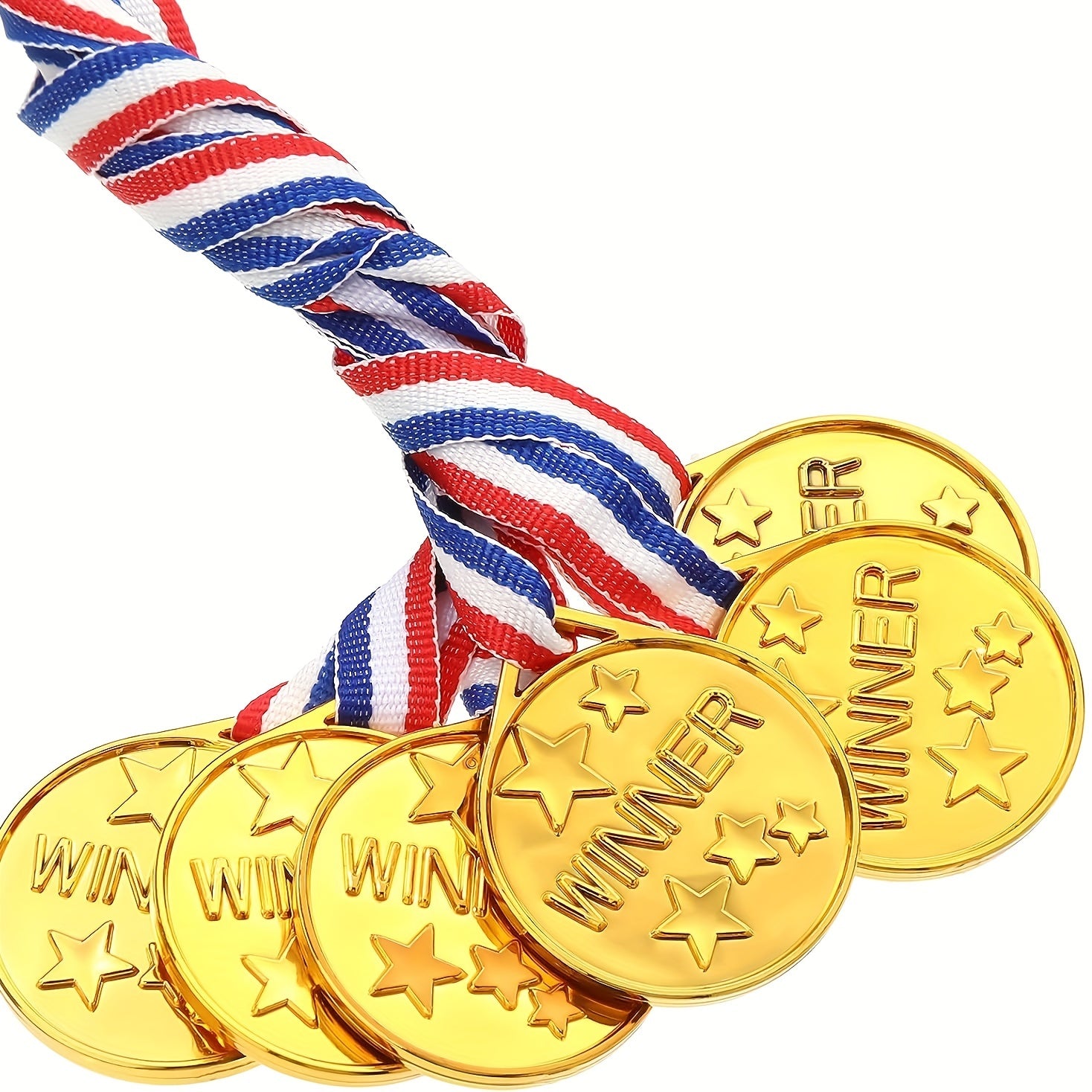 Plastic Winner Award Medals For Kids - Olympic Style Medals With Neck Ribbon