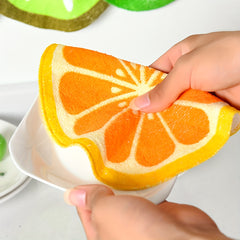 4pcs Fruit Pattern Hanging Towel Absorbent Soft Towel For Bathroom