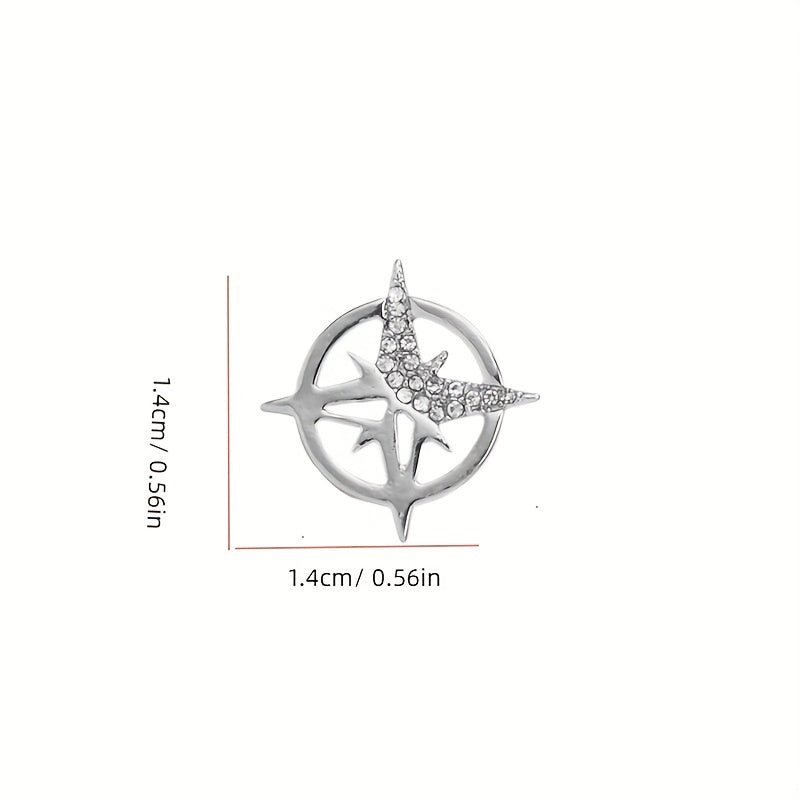 Men's Six Mount Star Brooch Suit Corsage Small Collar Pin Shirt Buckle
