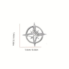 Men's Six Mount Star Brooch Suit Corsage Small Collar Pin Shirt Buckle