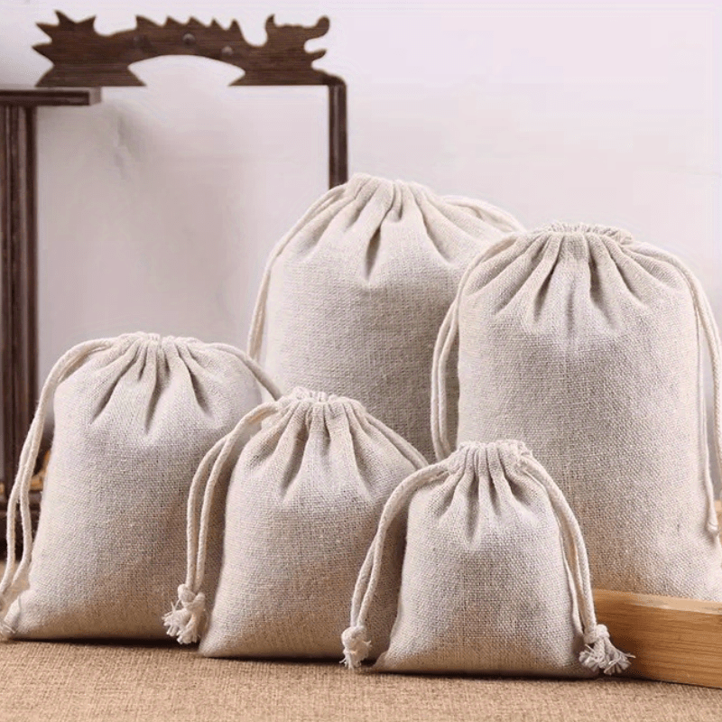 10pcs Muslin Drawstring Bags Home Party Wedding Storage Supplies