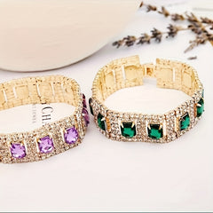 Square Artificial Diamond Gemstone Bracelet