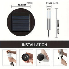 2pcs Solar Outdoor LED Light Stainless Steel Waterproof Modern Design