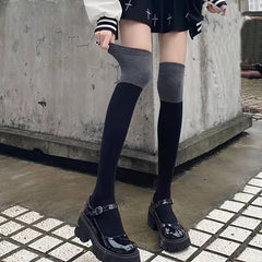 Colorblock Thigh High Socks Women's Stockings