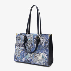 Ocean Pattern Top Handle Satchel Tote Bag