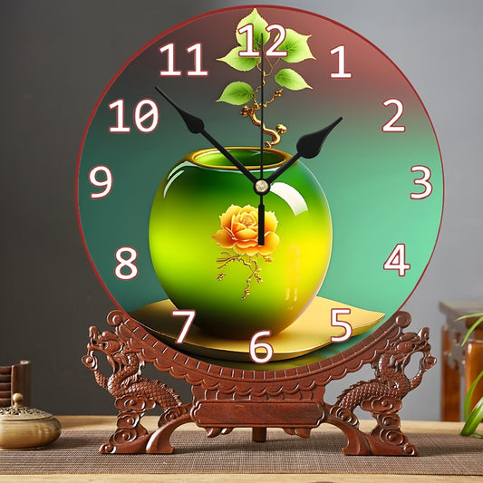 Decorative Round Wall Clock 2D Quartz Silent Desk Clock