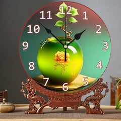Decorative Round Wall Clock 2D Quartz Silent Desk Clock