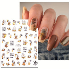 3D Graffiti Nail Art Stickers Abstract Line DIY Manicure Tips Decoration